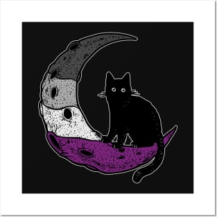 Asexual Moon Cat Posters and Art